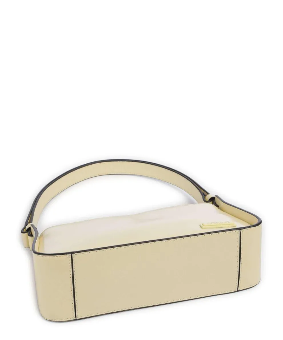 Franzis Lack Distressed S Schultertasche Leder vanillegelb