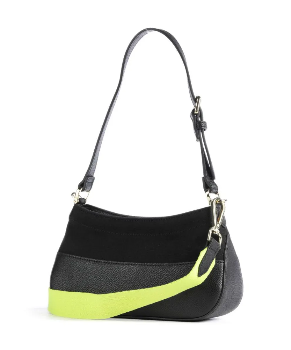 Free-Time Schultertasche Baumwolle, Lederimitat schwarz