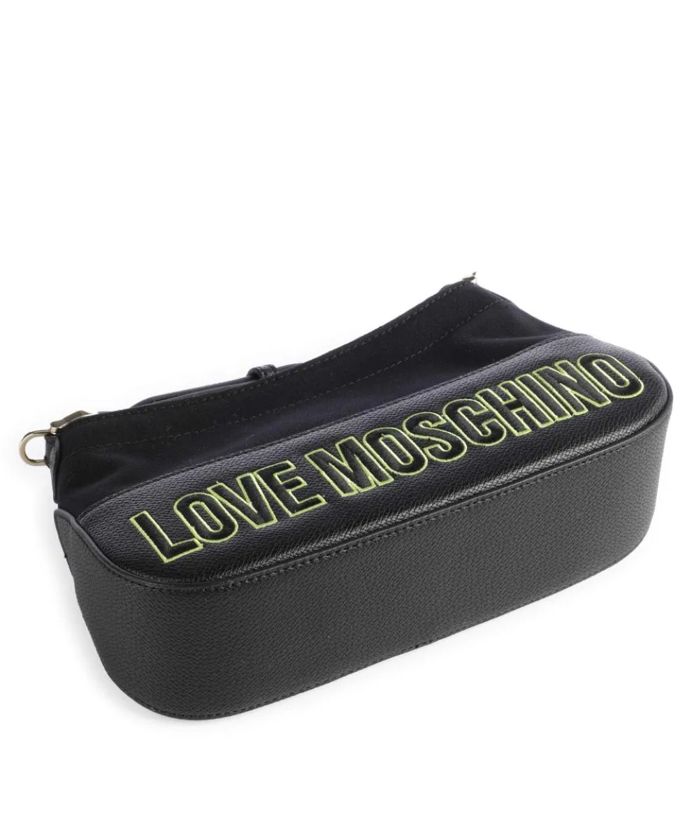 Free-Time Schultertasche Baumwolle, Lederimitat schwarz