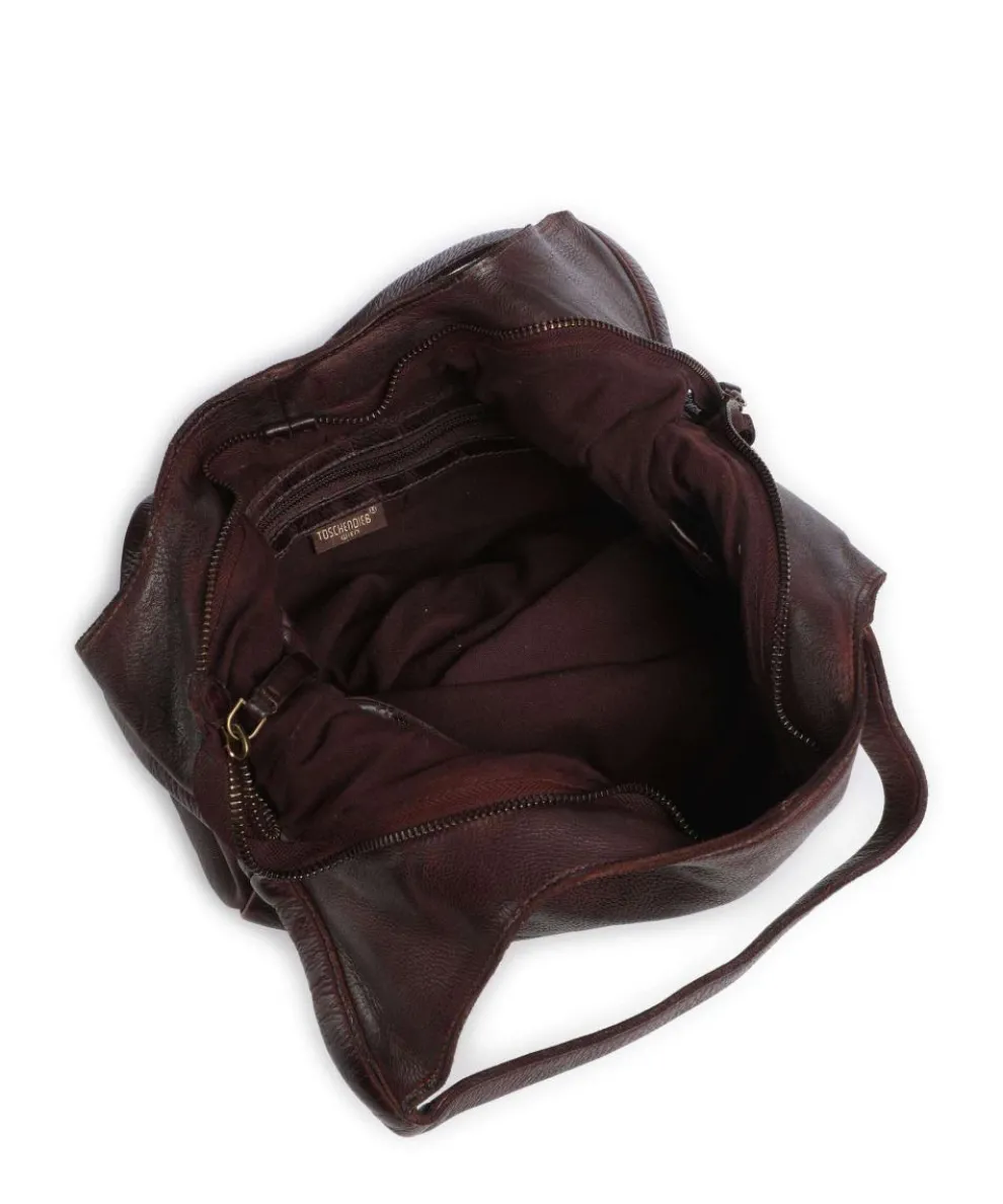 Freundgasse 2 Shopper genarbtes Leder dunkelbraun