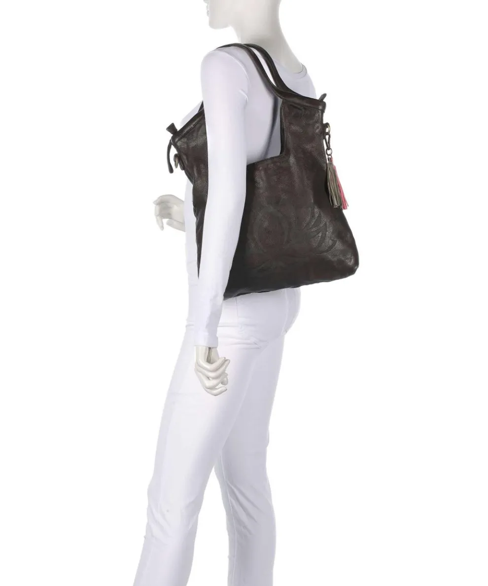 Freundgasse 2 Shopper genarbtes Leder dunkelgrün