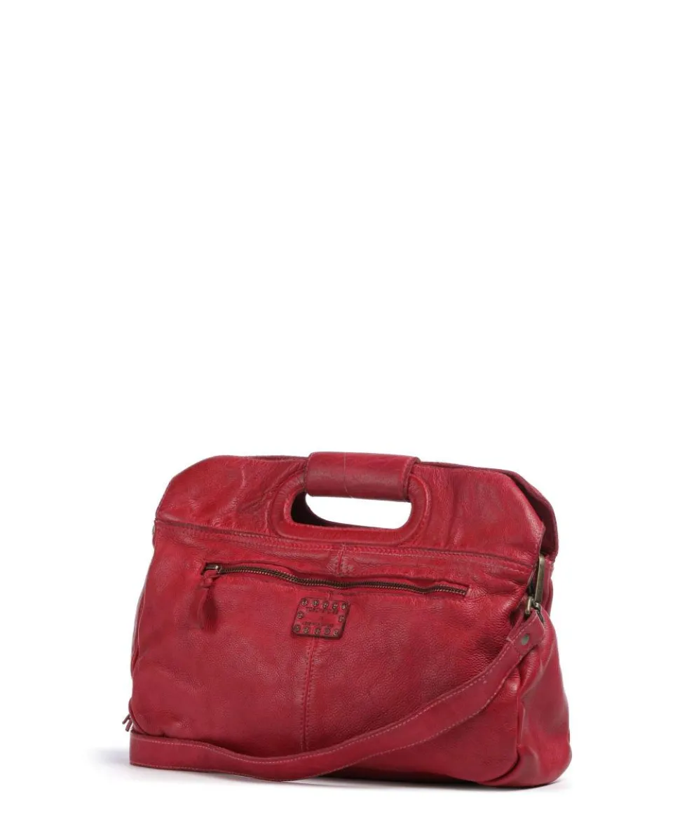 Freundgasse 3 Umhängetasche genarbtes Leder pink