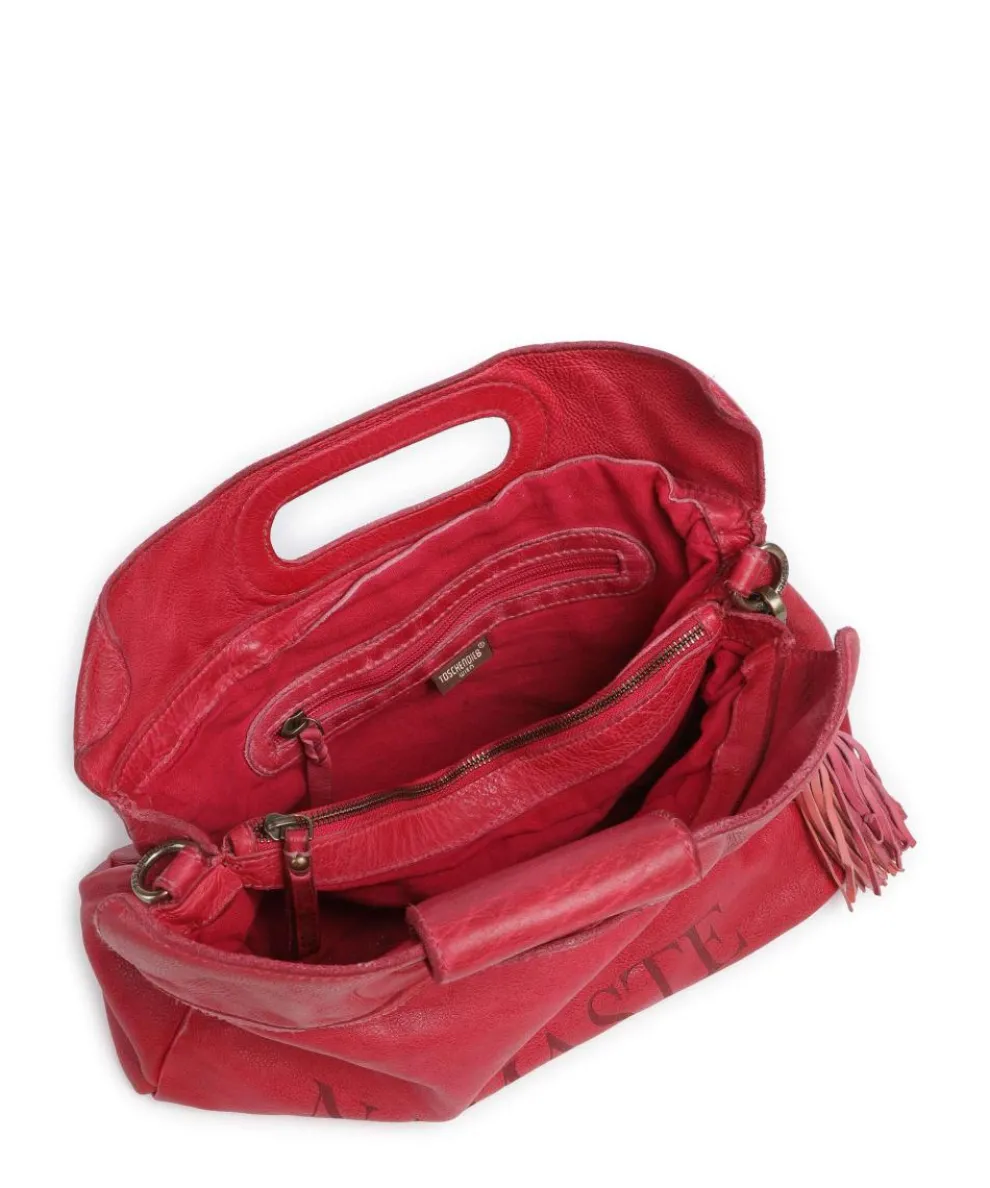 Freundgasse 3 Umhängetasche genarbtes Leder pink