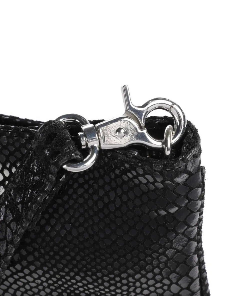 Fashion Favourites Umhängetasche genarbtes Rindsleder schwarz