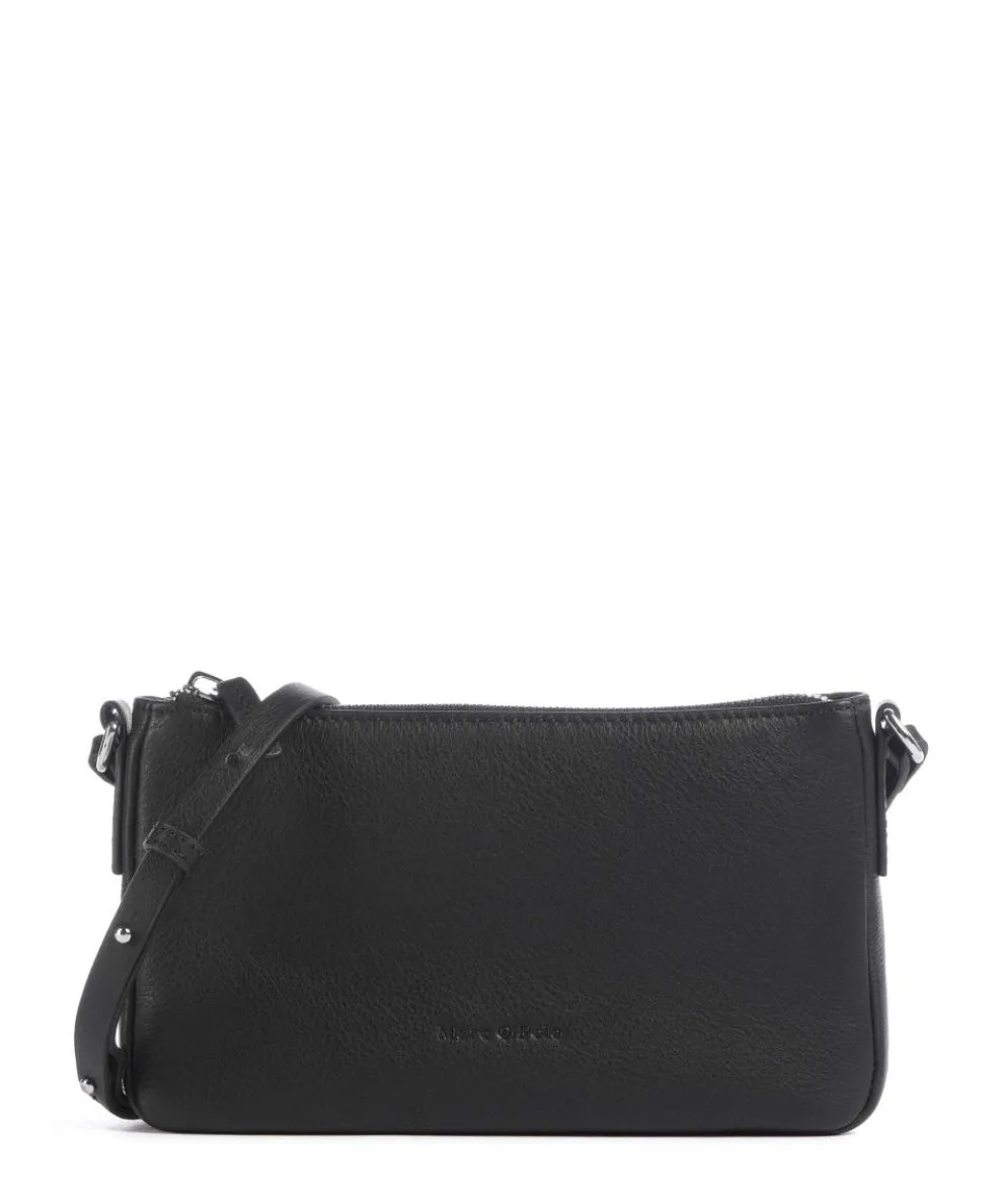 Fuana XS Umhängetasche genarbtes Leder schwarz