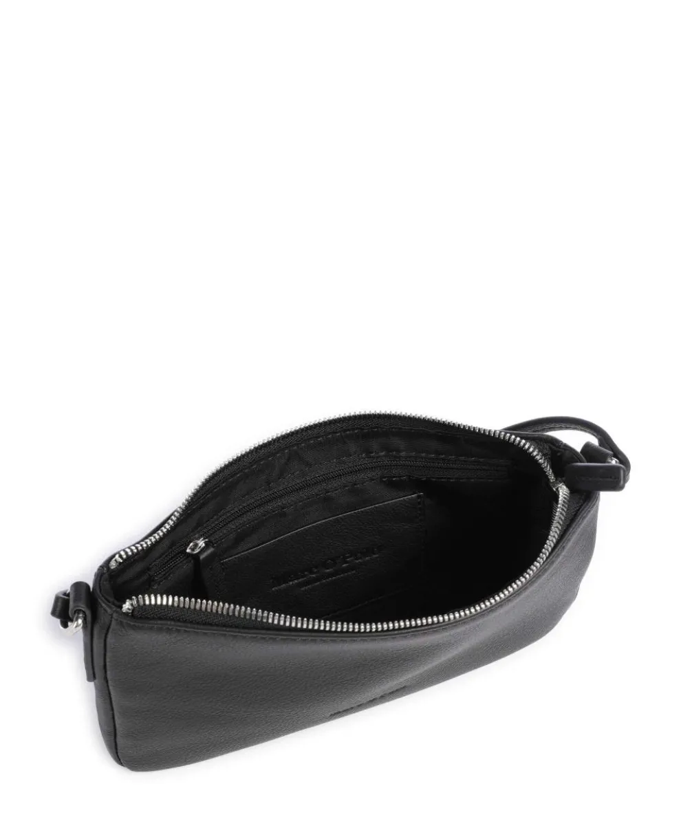 Fuana XS Umhängetasche genarbtes Leder schwarz