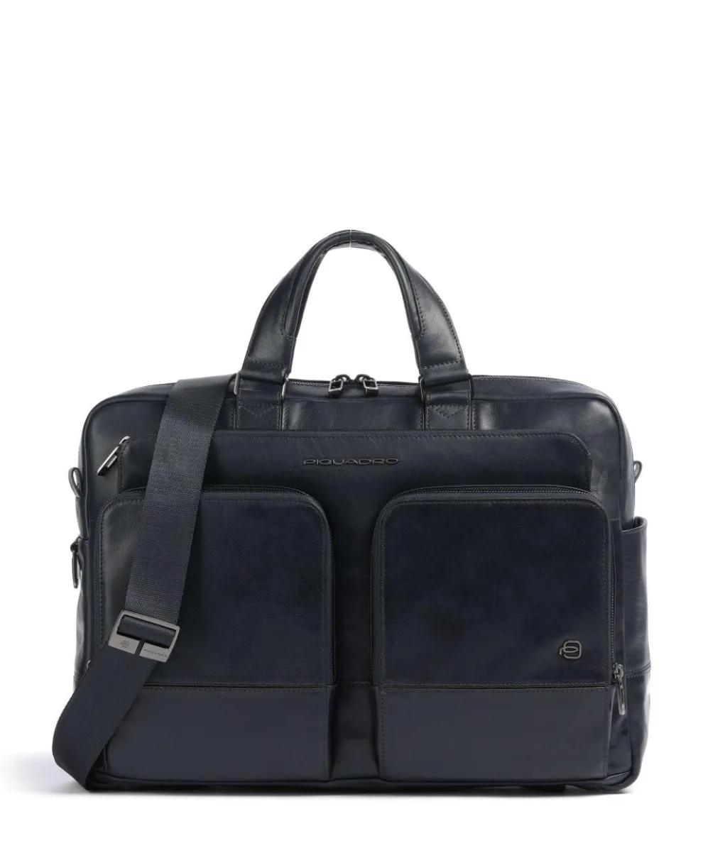 W136 Aktentasche 15″ fein genarbtes Rindsleder dunkelblau