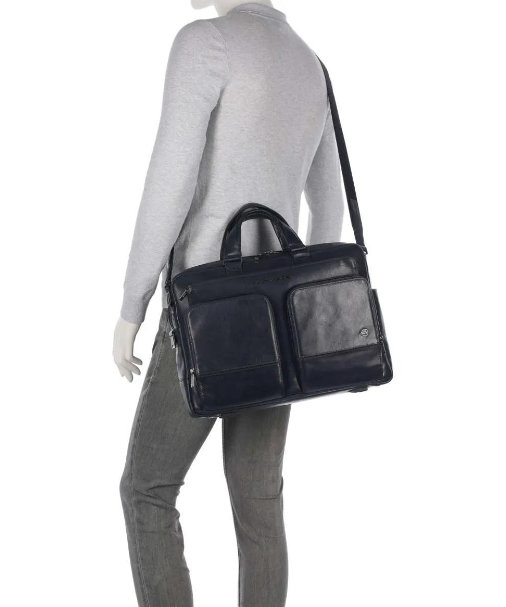 W136 Aktentasche 15″ fein genarbtes Rindsleder dunkelblau