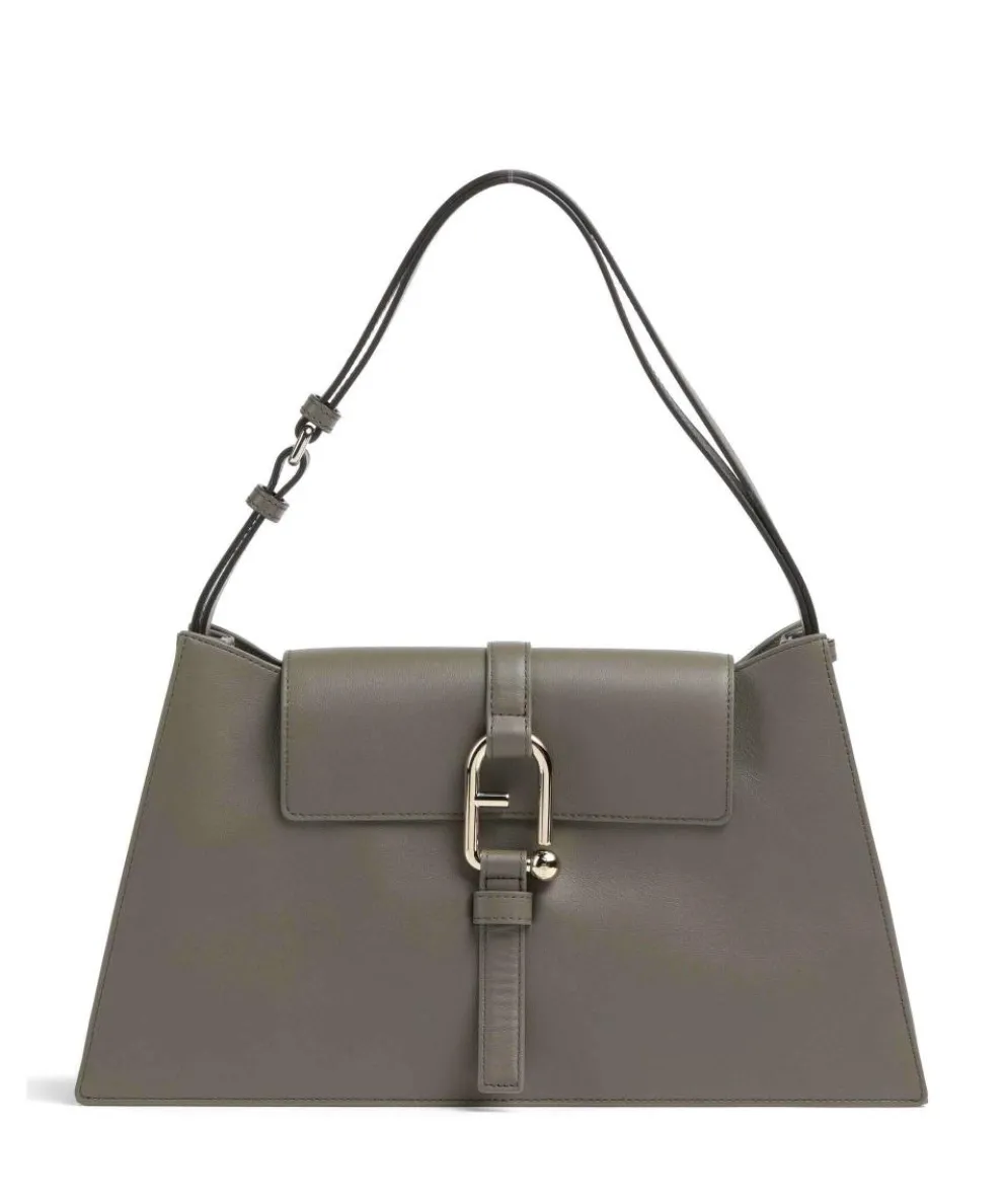 Nuvola L Schultertasche fein genarbtes Kalbsleder khaki