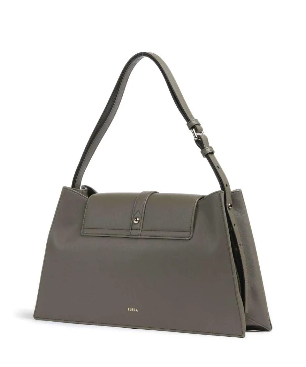 Nuvola L Schultertasche fein genarbtes Kalbsleder khaki