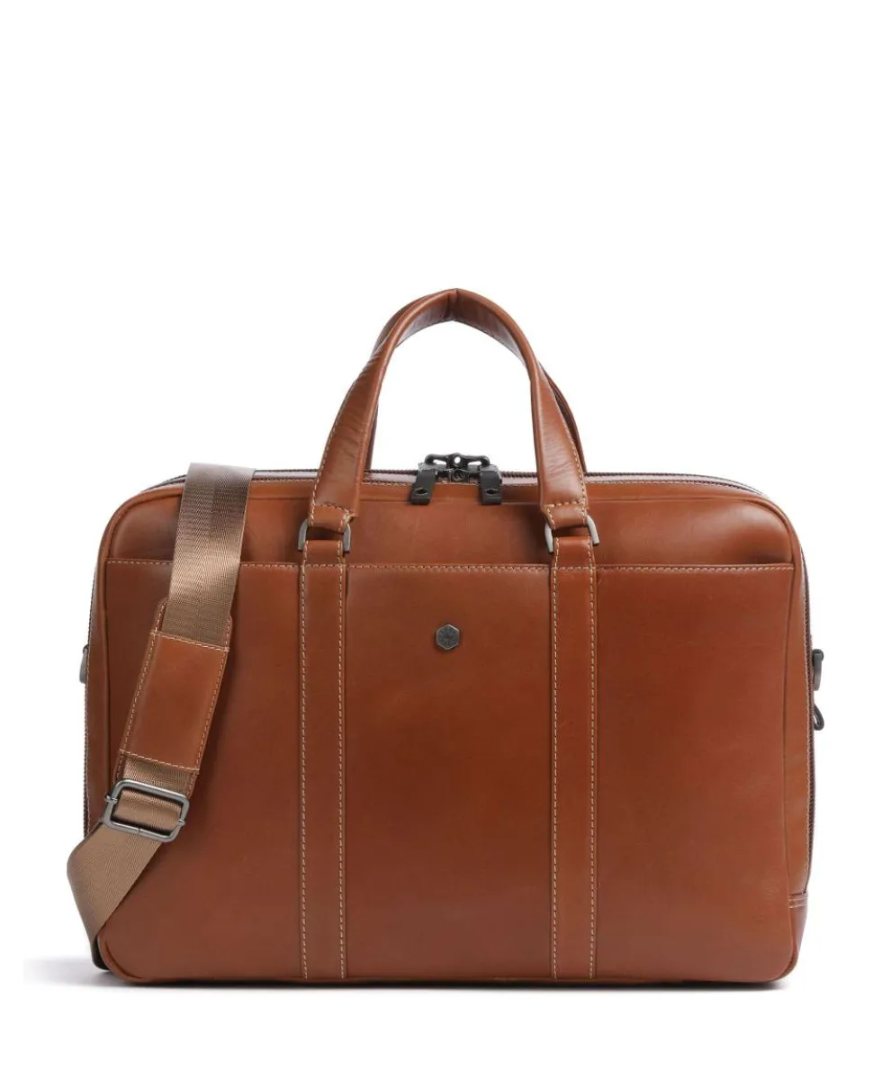Montana Aktentasche 15″ fein genarbtes Rindsleder braun