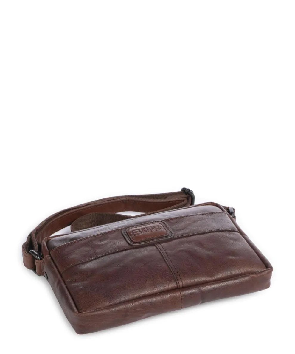 Bronco Eva Umhängetasche fein genarbtes Leder dunkelbraun