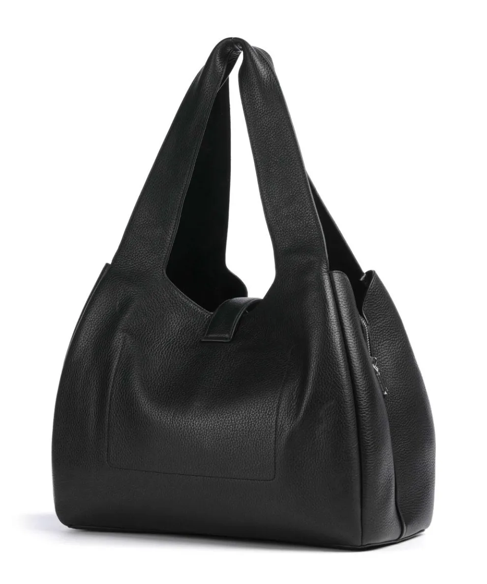 Sloane Street Beuteltasche genarbtes Rindsleder schwarz