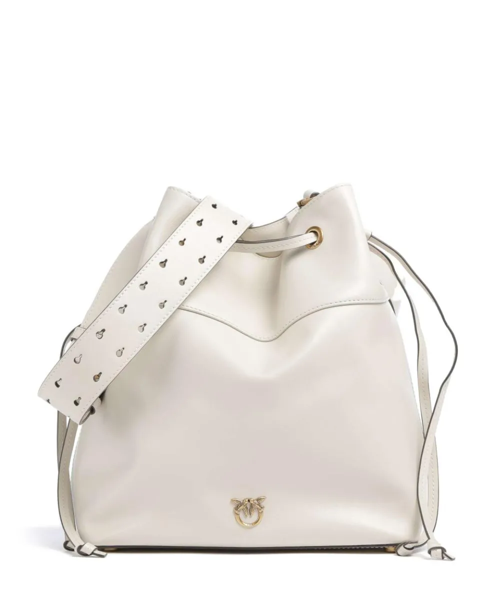 Secchiello Classic Bucket bag fein genarbtes Kalbsleder weiß