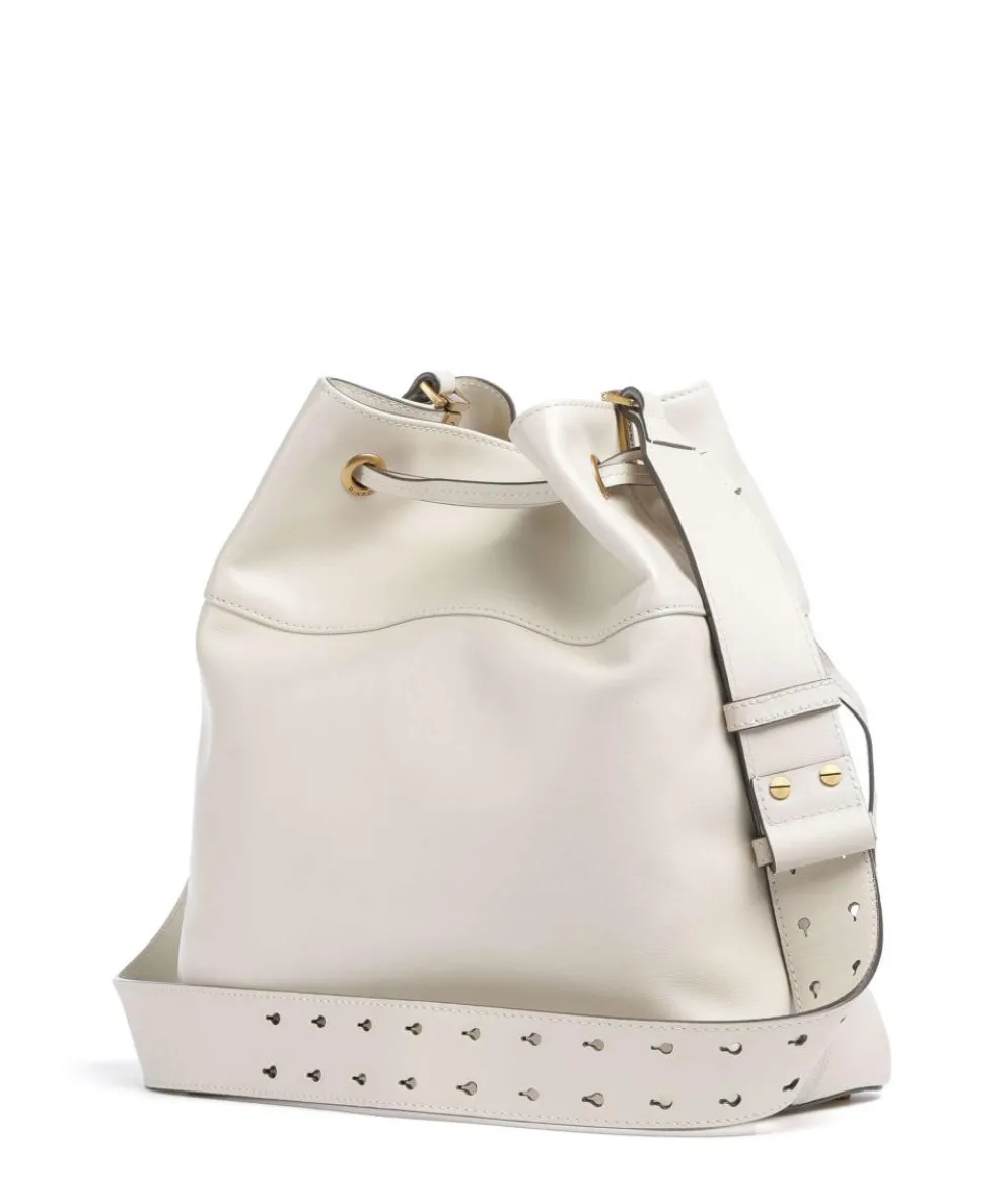 Secchiello Classic Bucket bag fein genarbtes Kalbsleder weiß