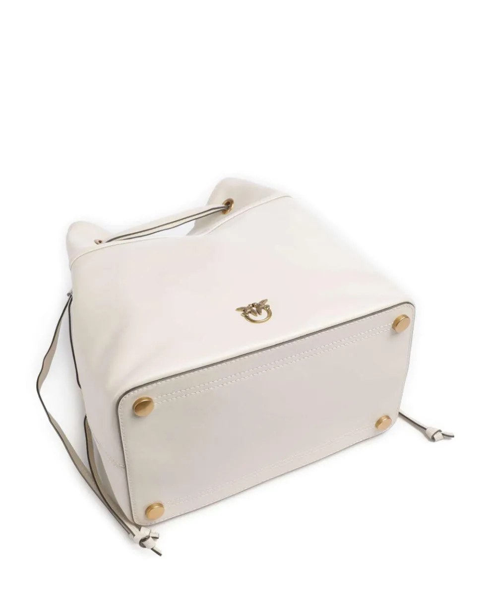 Secchiello Classic Bucket bag fein genarbtes Kalbsleder weiß