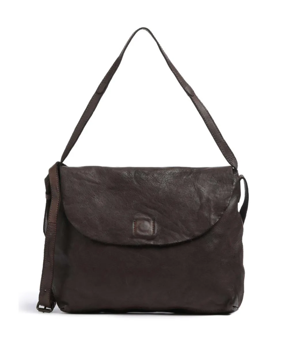 Submarine Schultertasche genarbtes Rindsleder dunkelbraun