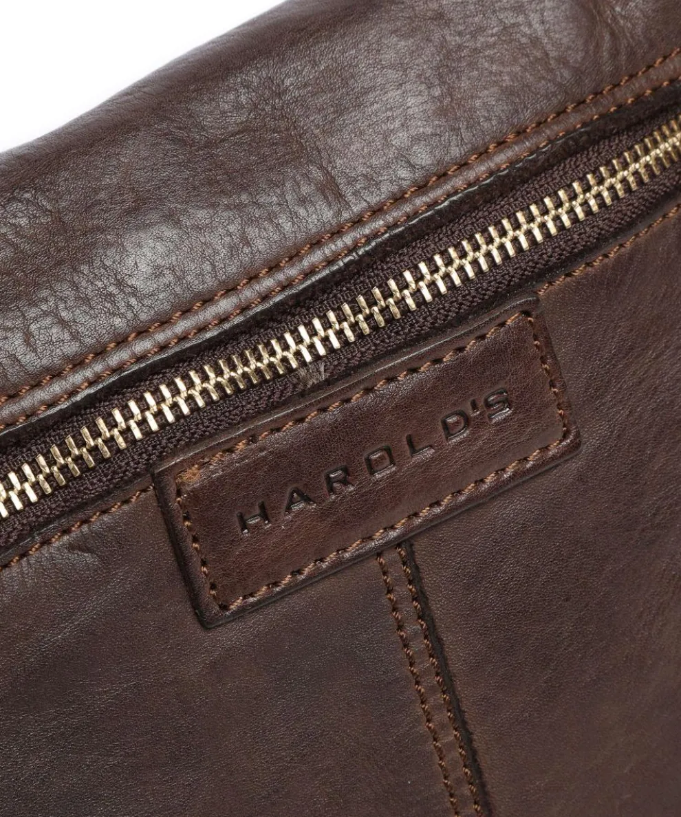 Submarine Schultertasche genarbtes Rindsleder dunkelbraun