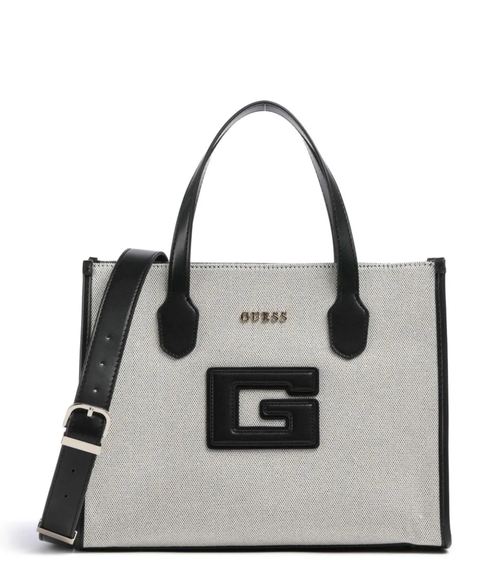 G Status Handtasche Polyester, Canvas beige/schwarz