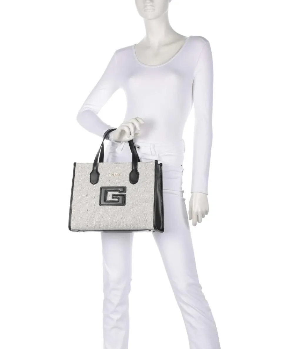 G Status Handtasche Polyester, Canvas beige/schwarz