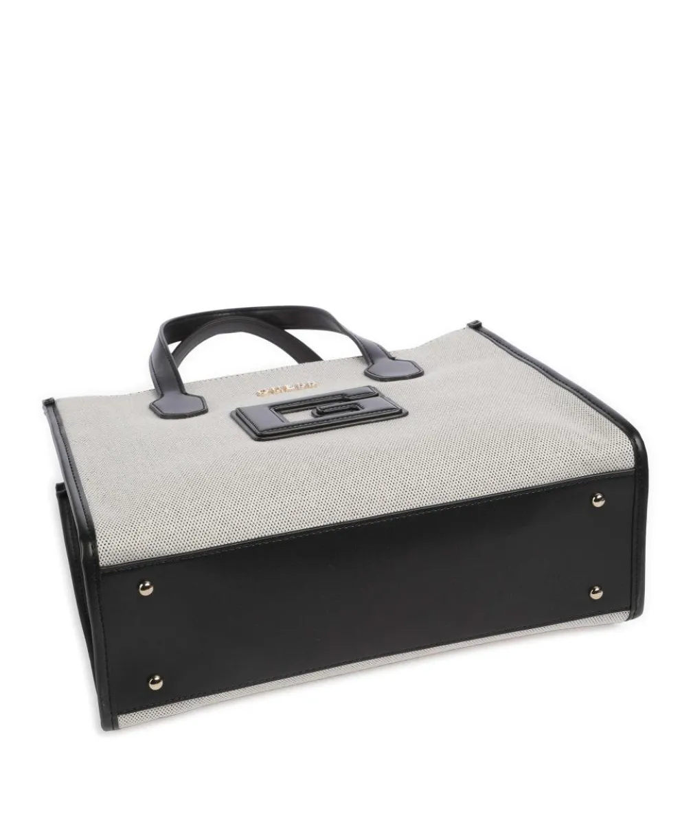 G Status Handtasche Polyester, Canvas beige/schwarz