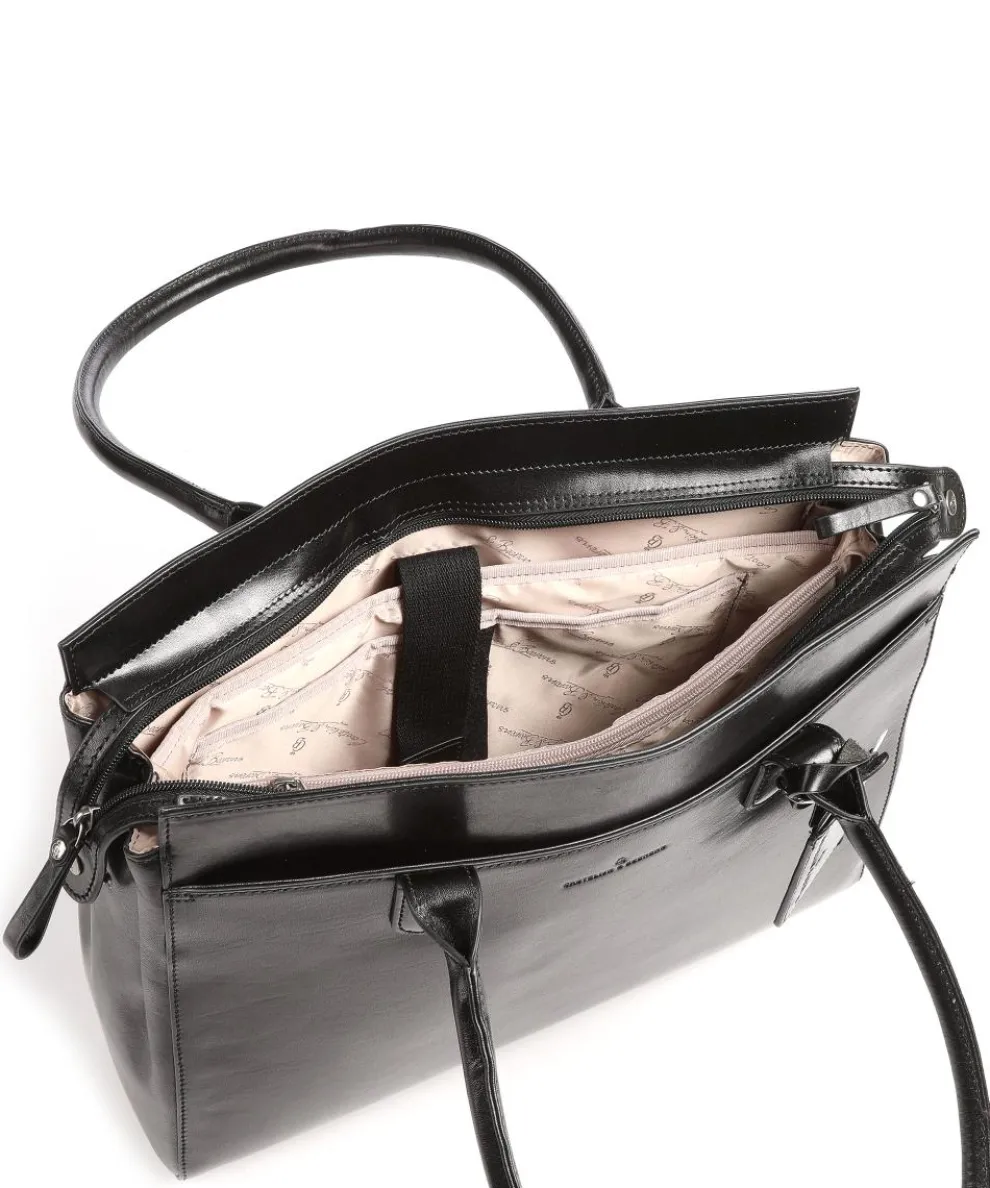 Gaucho Ellen Shopper 15″ fein genarbtes Rindsleder schwarz