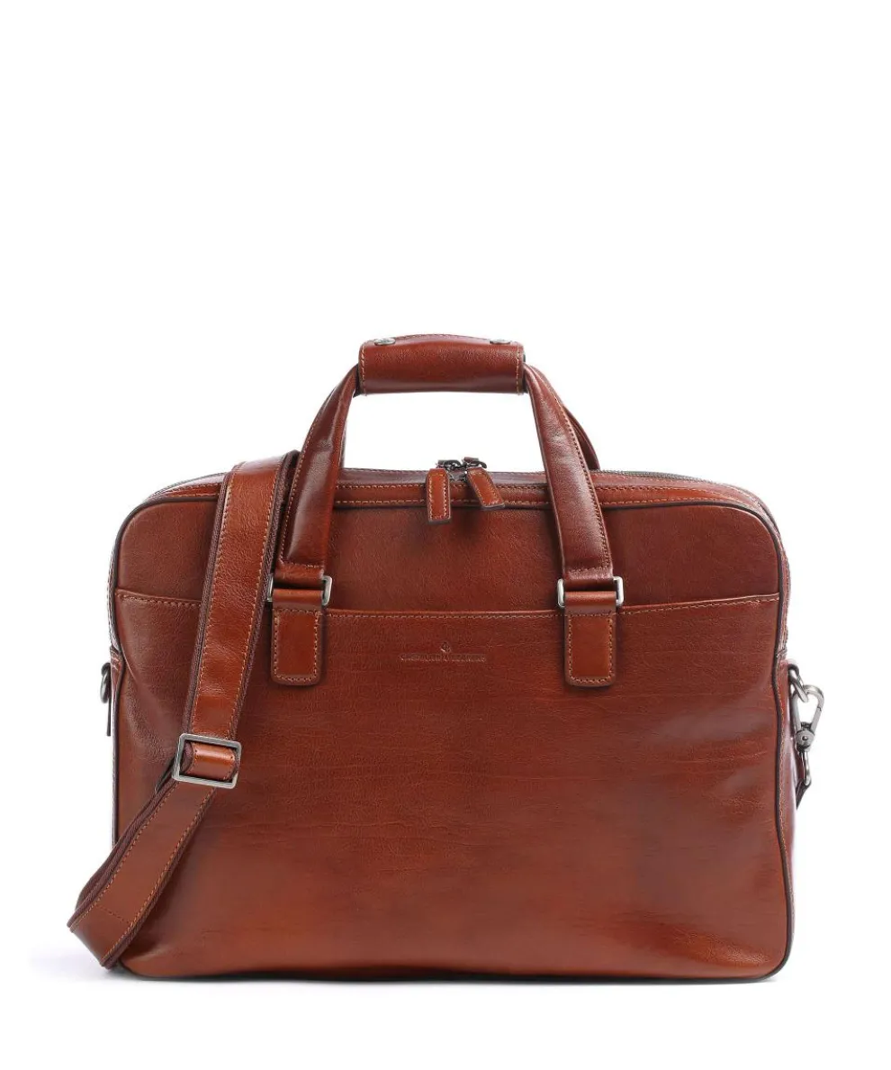 Gaucho Paul Aktentasche 15″ fein genarbtes Rindsleder cognac