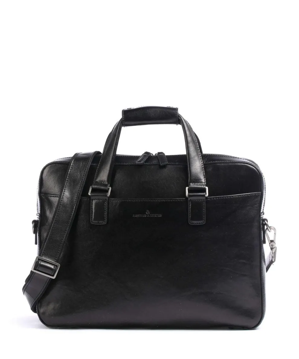 Gaucho Ted Aktentasche 15″ fein genarbtes Rindsleder schwarz