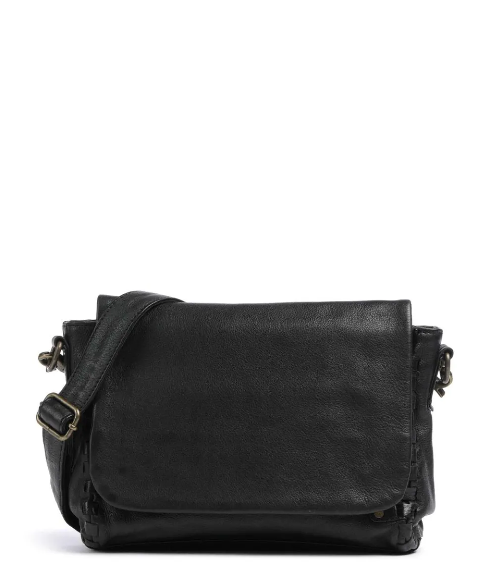 Tailors Stitch Kuriertasche genarbtes Rindsleder schwarz