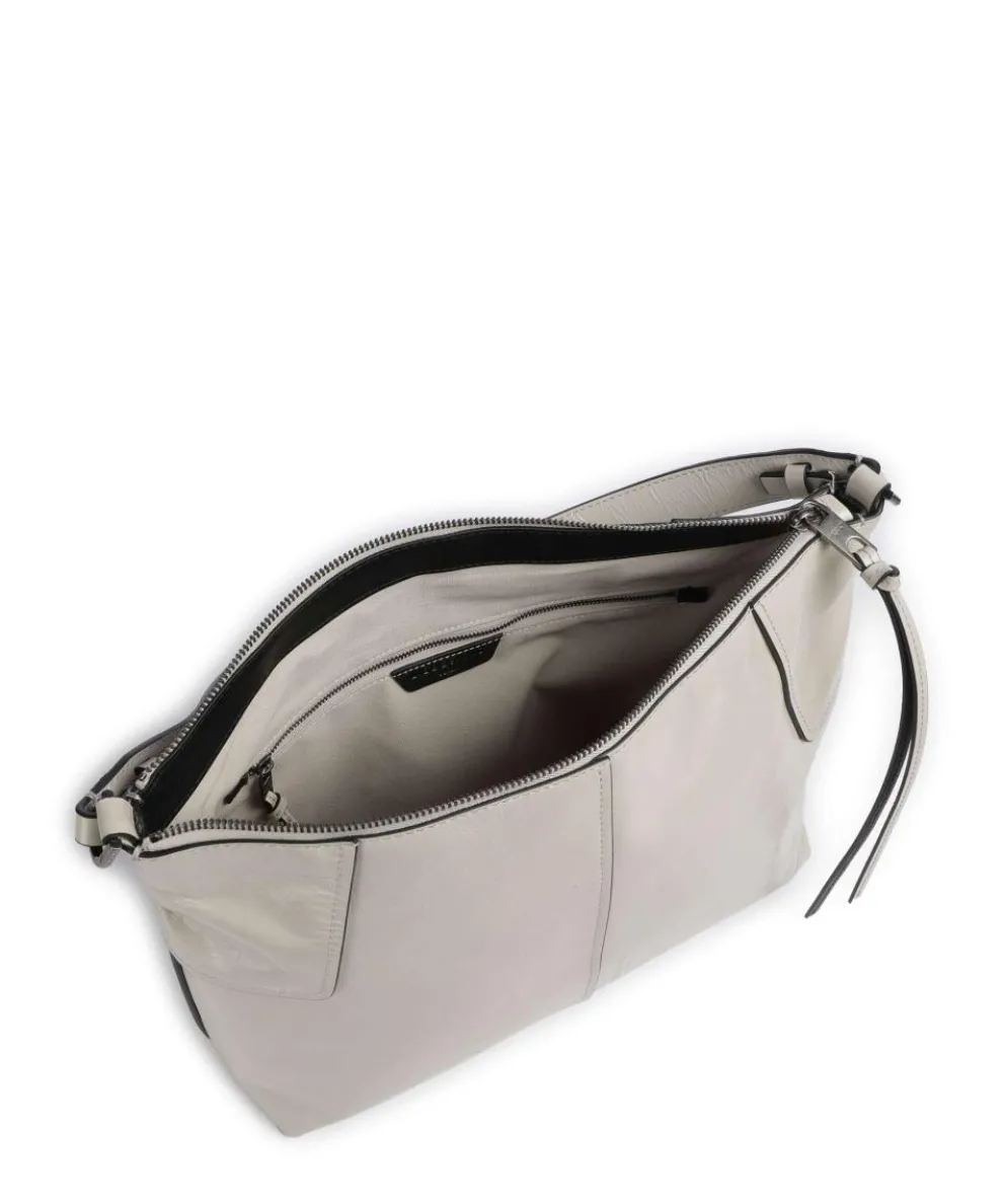 Mila Lack Distressed M Beuteltasche Rindsleder elfenbein