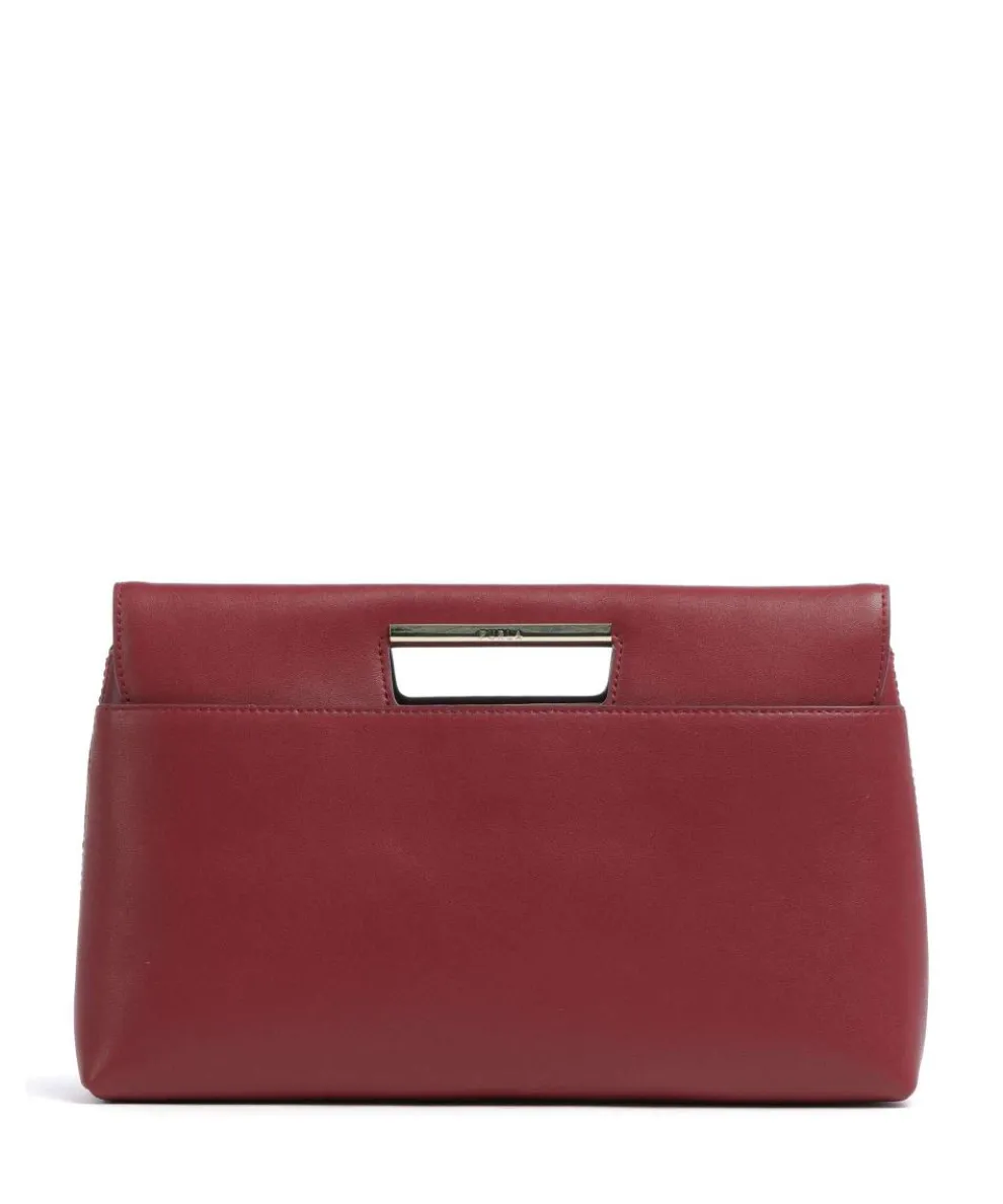 Giada Clutch fein genarbtes Leder dunkelrot