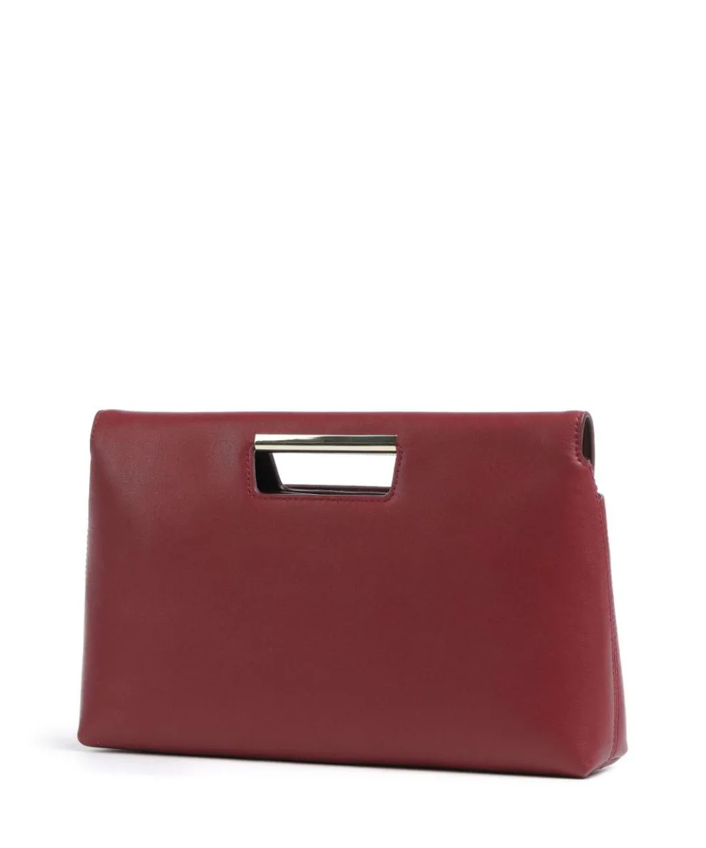 Giada Clutch fein genarbtes Leder dunkelrot