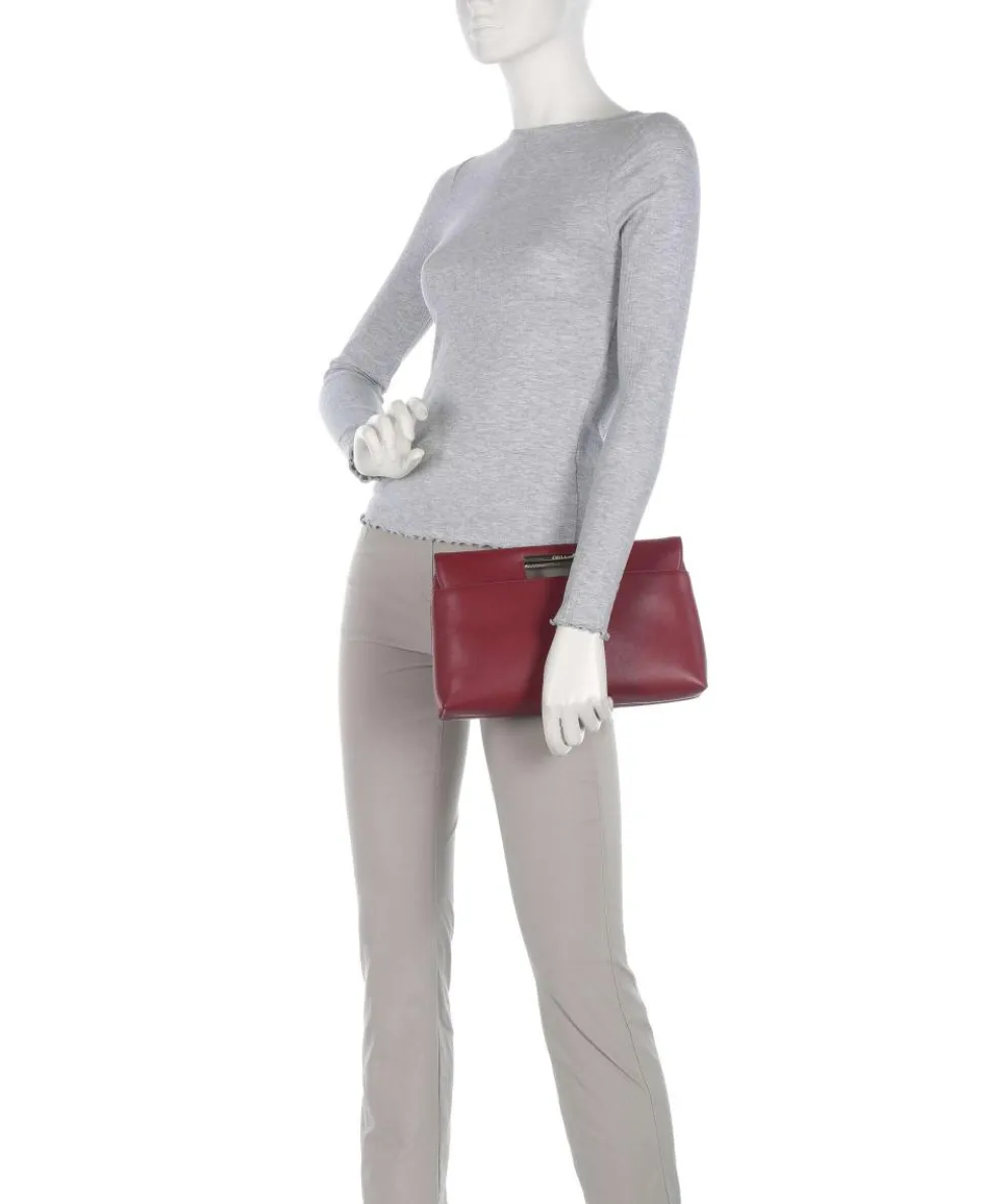 Giada Clutch fein genarbtes Leder dunkelrot