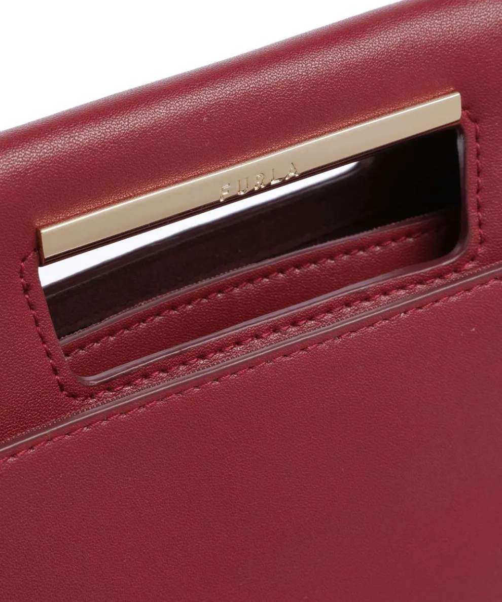 Giada Clutch fein genarbtes Leder dunkelrot