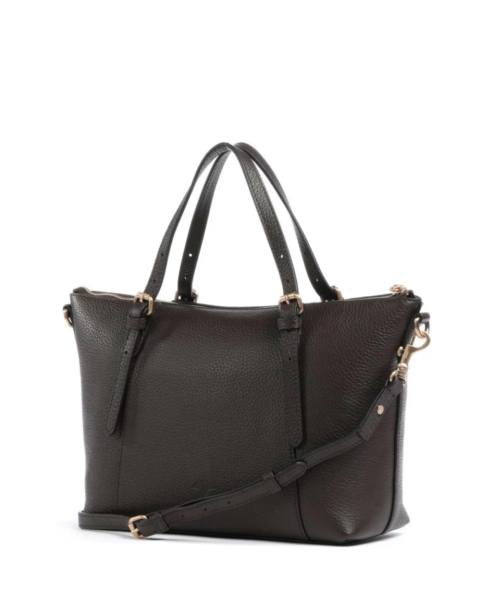 Giada Helena Handtasche genarbtes Leder dunkelbraun