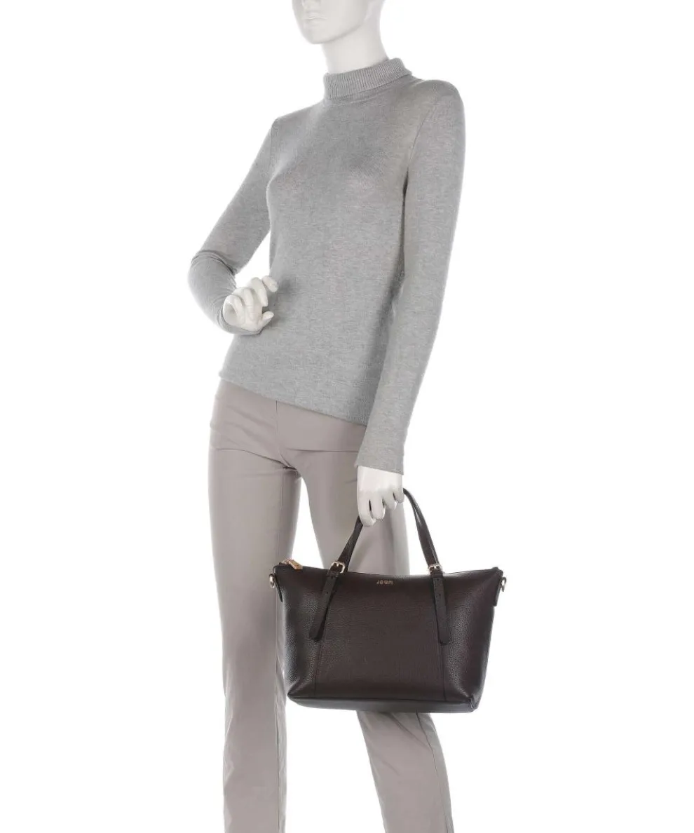 Giada Helena Handtasche genarbtes Leder dunkelbraun