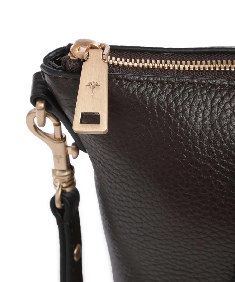 Giada Helena Handtasche genarbtes Leder dunkelbraun