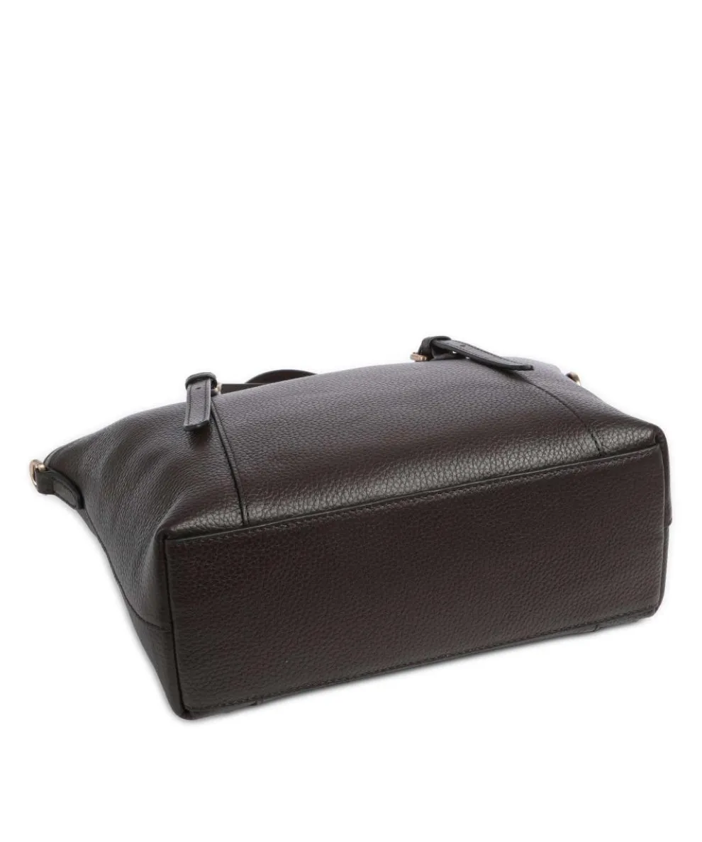 Giada Helena Handtasche genarbtes Leder dunkelbraun