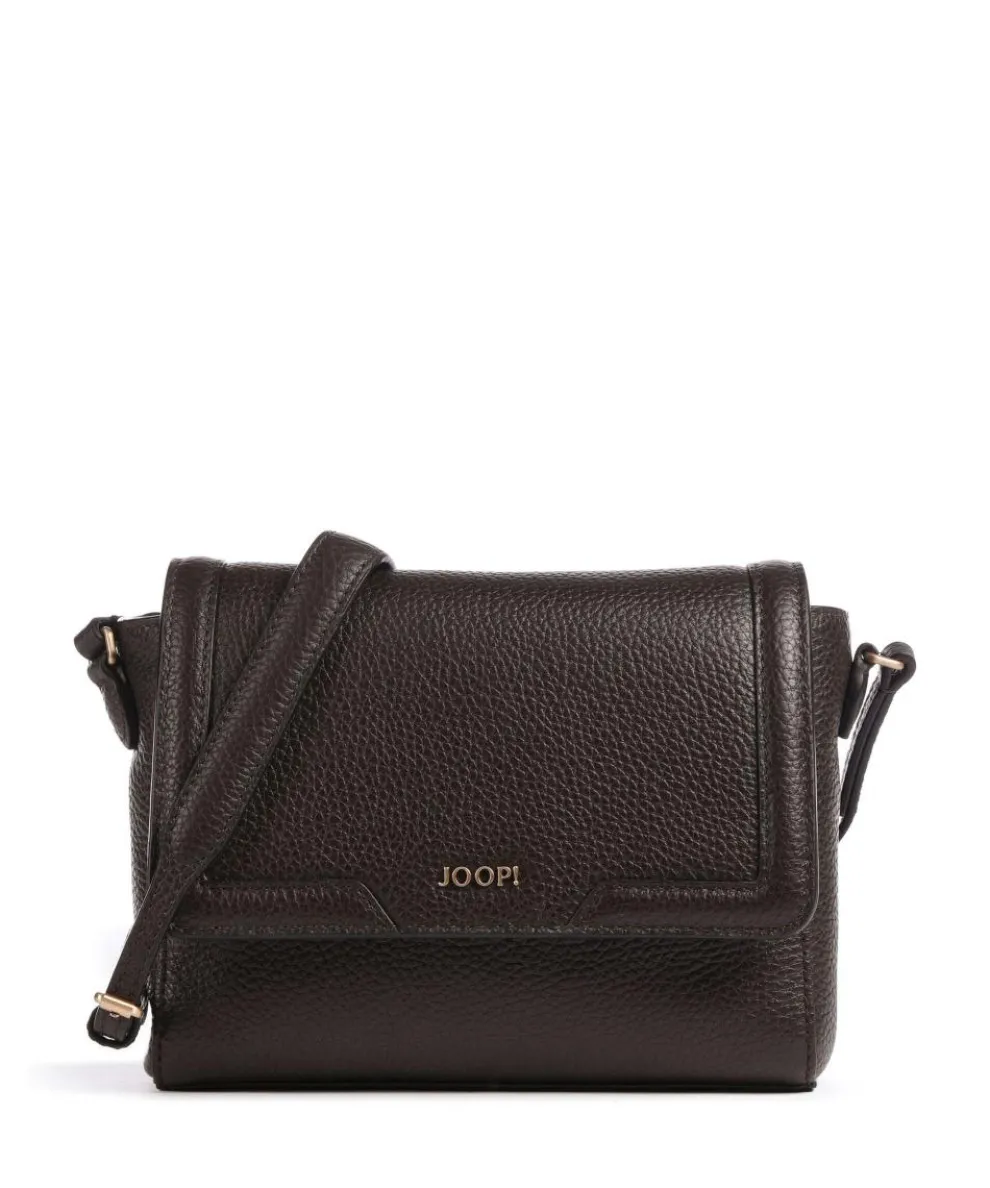 Giada Lorena Umhängetasche genarbtes Kalbsleder dunkelbraun