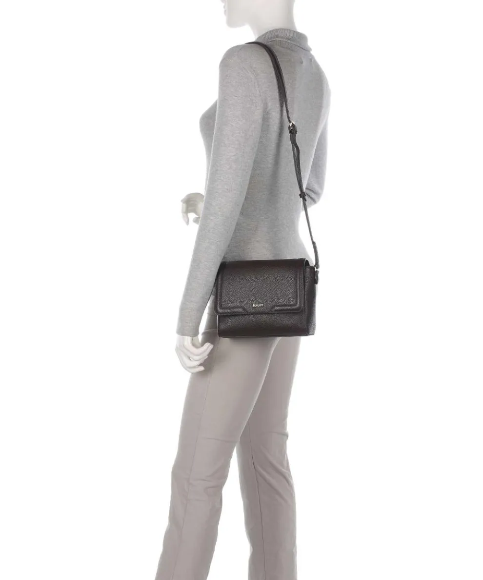 Giada Lorena Umhängetasche genarbtes Kalbsleder dunkelbraun