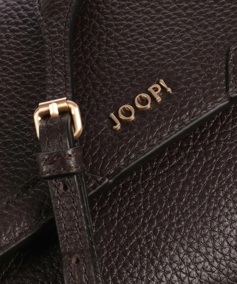 Giada Lorena Umhängetasche genarbtes Kalbsleder dunkelbraun