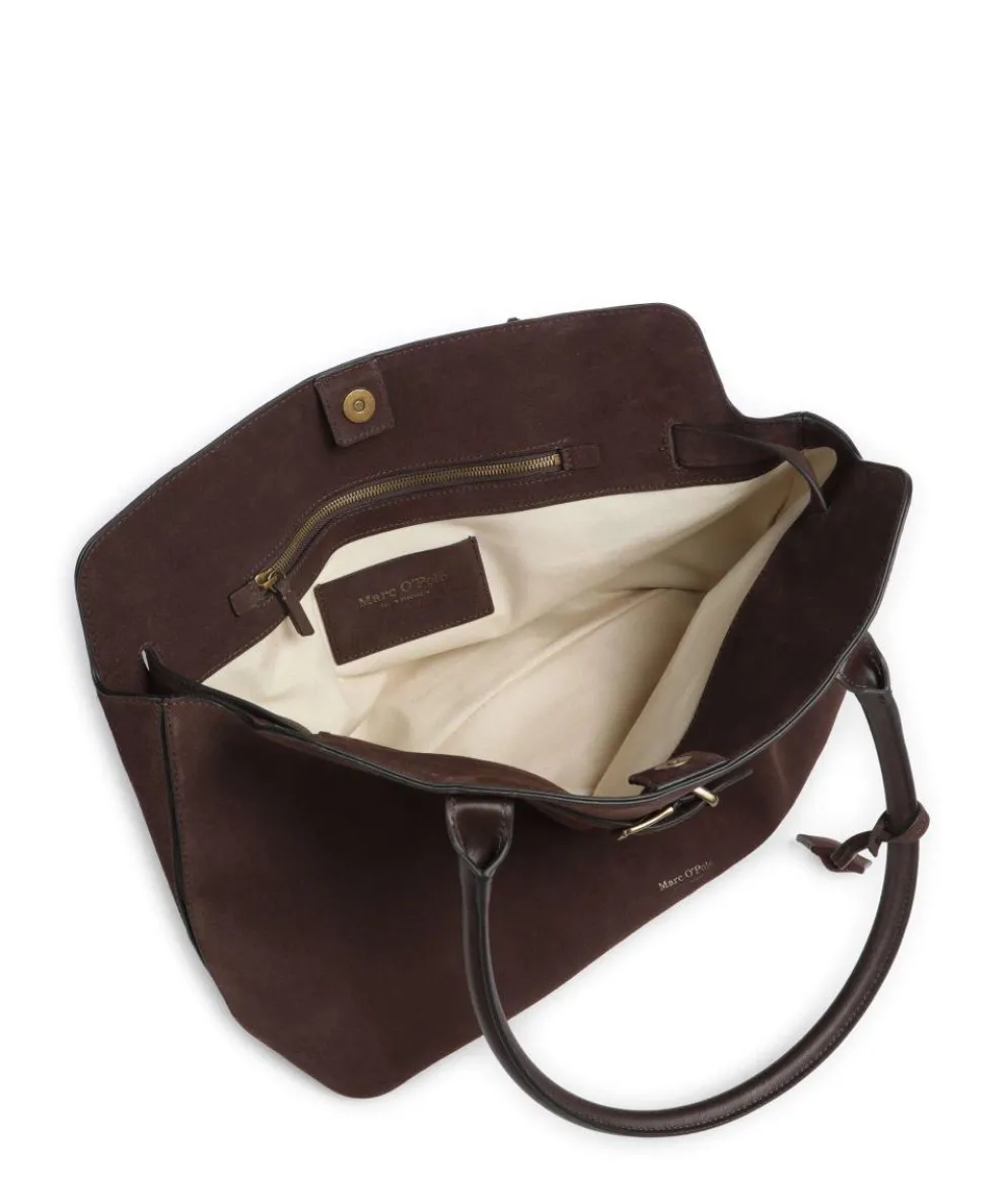 Gina L Shopper aufgerautes Kalbsleder dunkelbraun