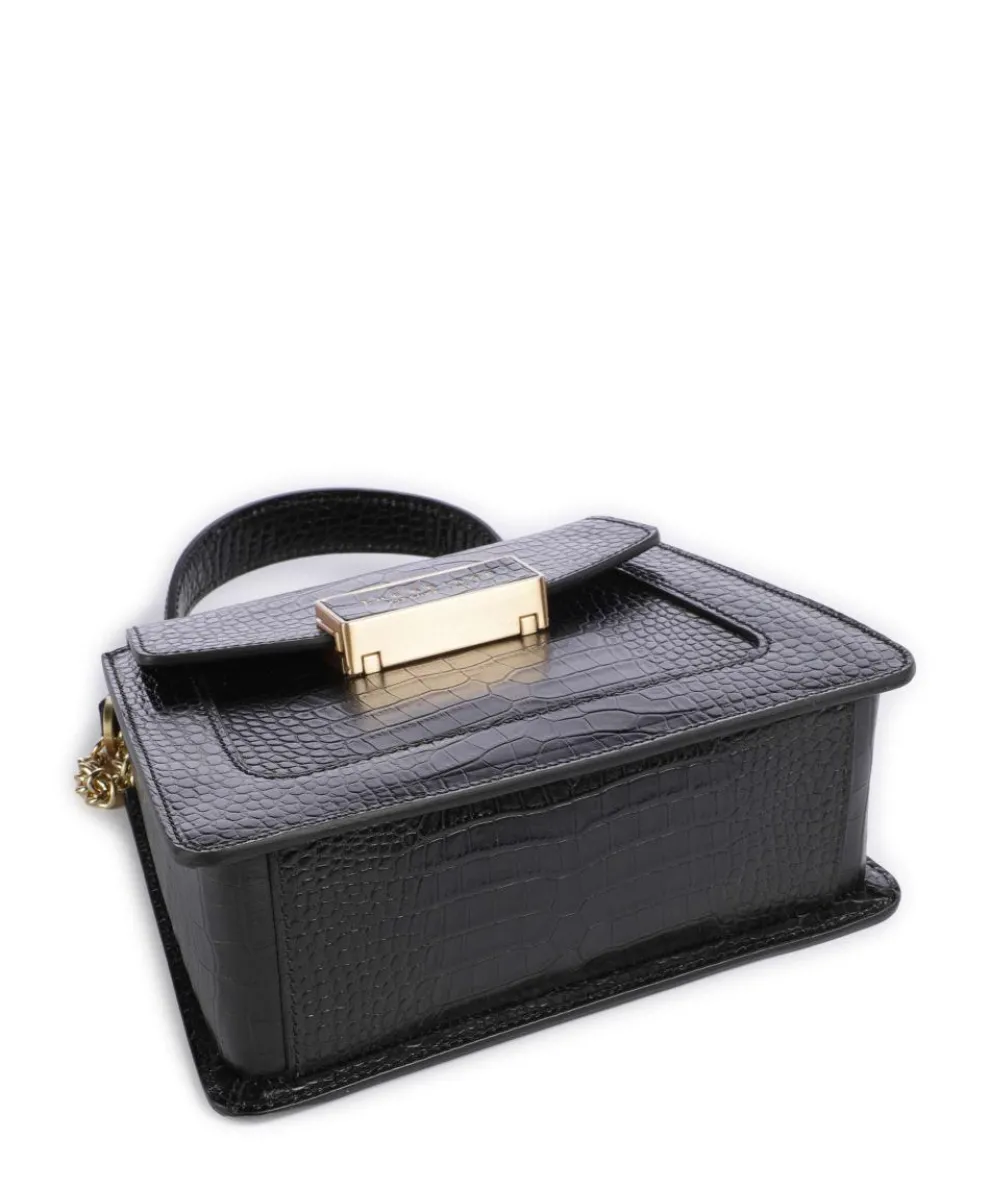 Ginevra Wow Umhängetasche geprägtes Rindsleder schwarz