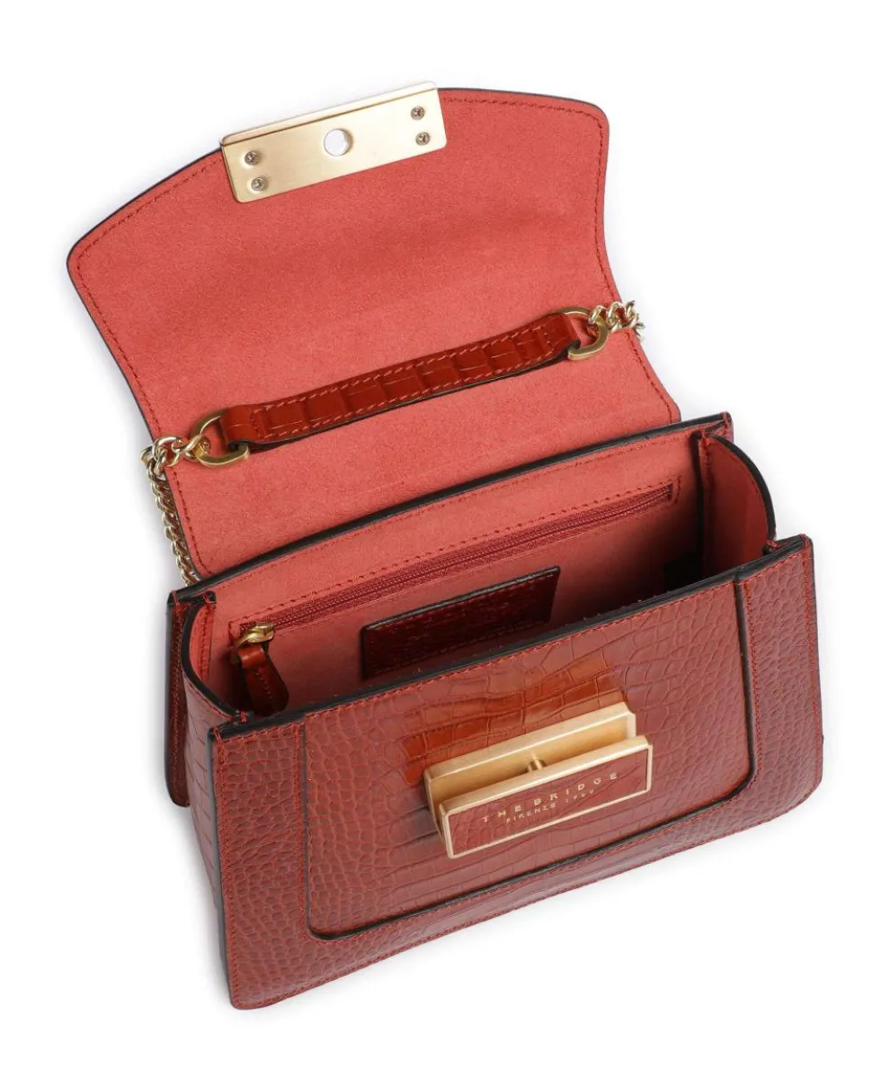 Ginevra Wow Umhängetasche geprägtes Rindsleder braun