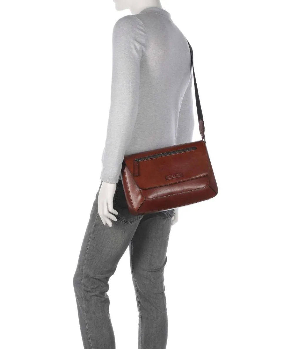 Giulio Kuriertasche fein genarbtes Rindsleder braun