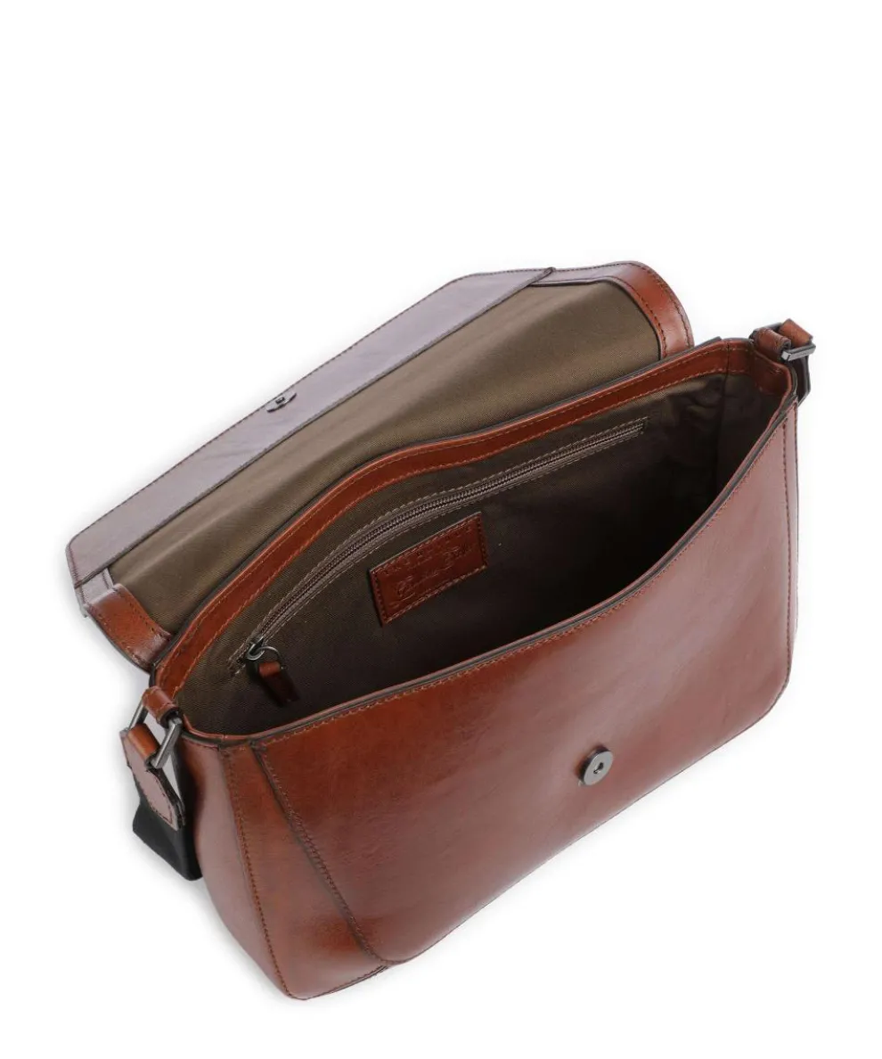Giulio Kuriertasche fein genarbtes Rindsleder braun