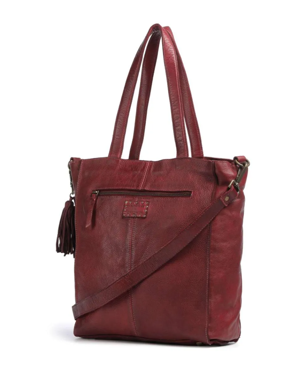 Glücksbrücke 2 Shopper genarbtes Rindsleder wein