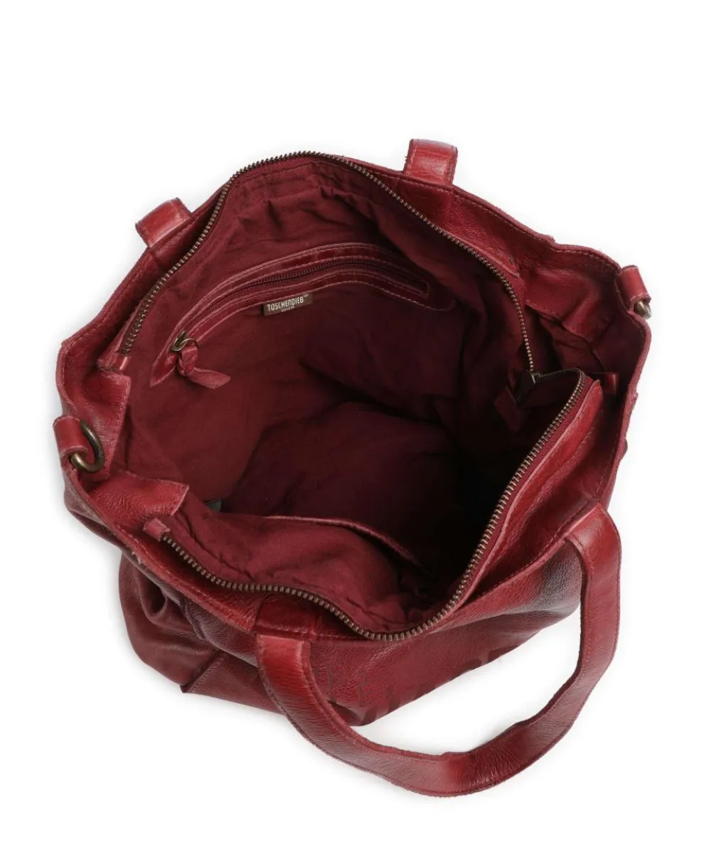 Glücksbrücke 2 Shopper genarbtes Rindsleder wein