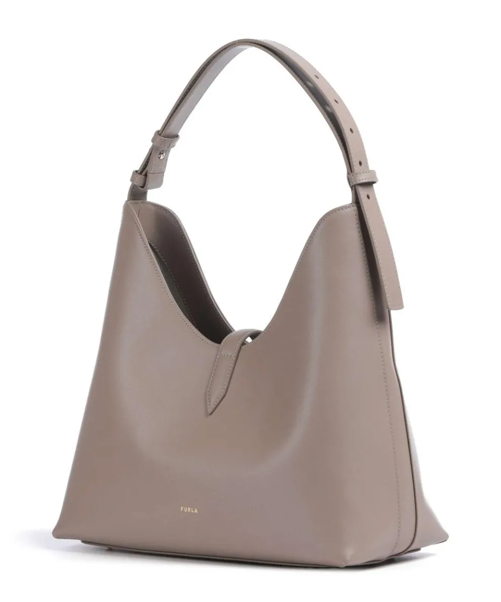 Goccia M Beuteltasche fein genarbtes Kalbsleder taupe