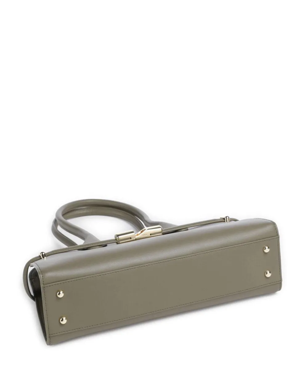 Goccia M Schultertasche fein genarbtes Kalbsleder khaki